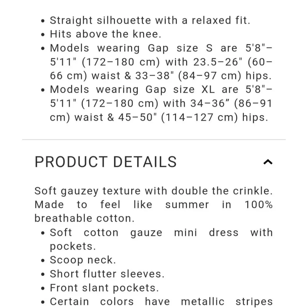 NWT GAP • Crinkle Gauze Mini Dress sz XL - Picture 2 of 4